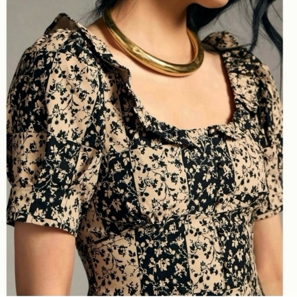 By Anthropologie Ruffled Puff-Sleeve Dress - Picture 2 of 4